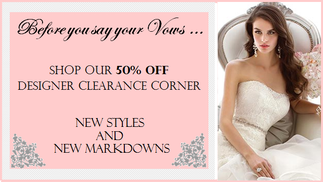 bridal gown clearance sale