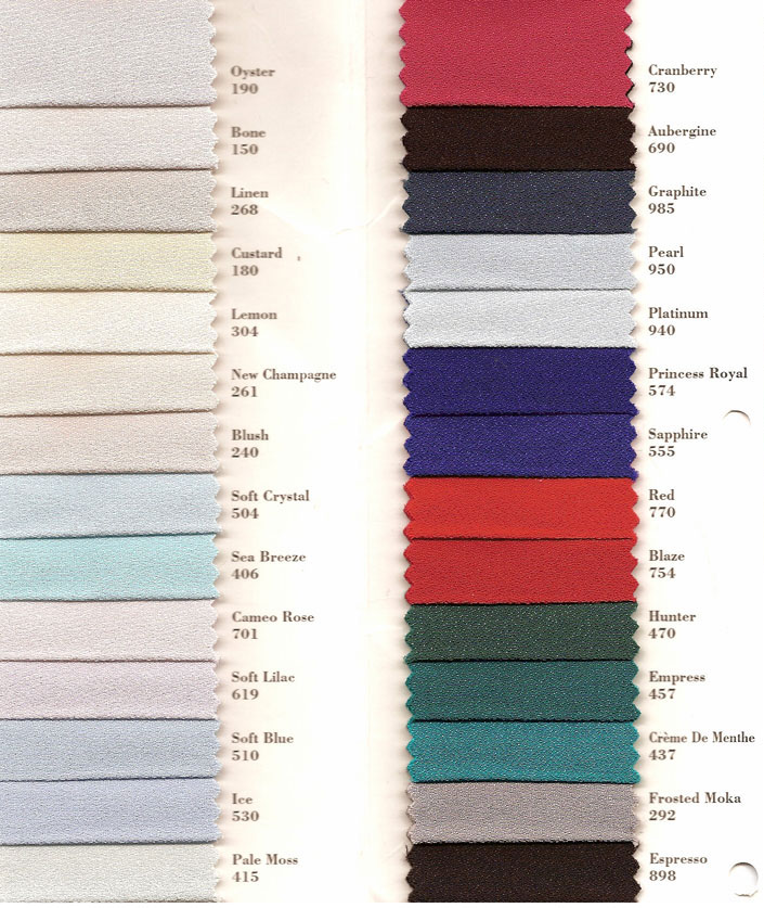 Impression Bridal Color Chart