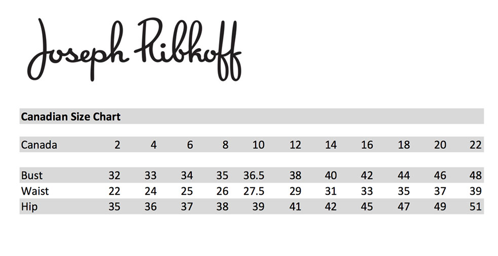 Joseph Ribkoff Size Chart