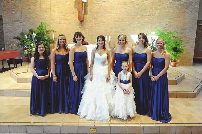 bridesmaid and flower girl
