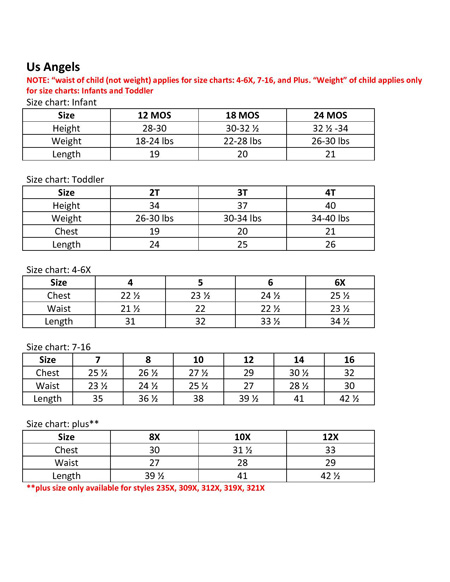 B2 Dress Size Chart