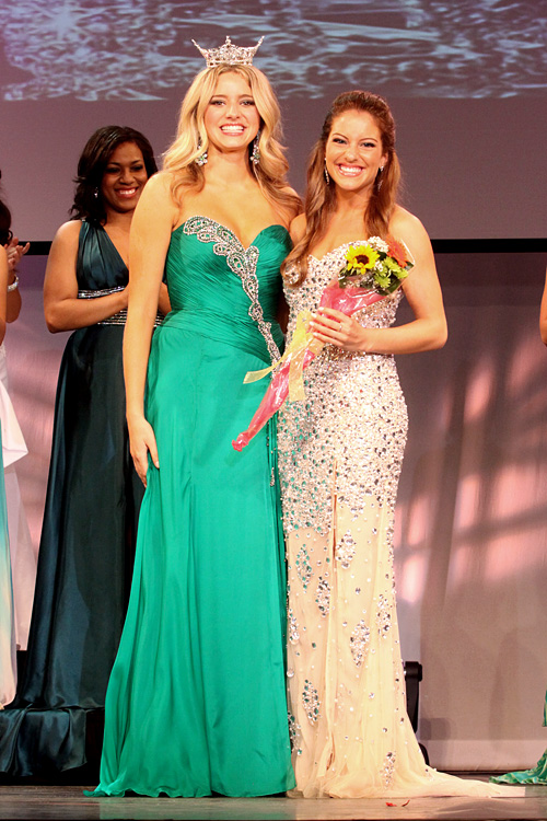 Lindsey Giannini (right) made top ten in Miss New Jersey 2012 in a Coco's Chateau gown