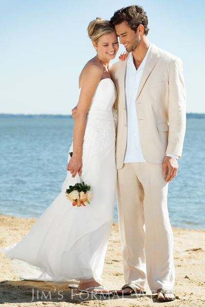 Casual Beach Wedding Attire For Bride And Groom
