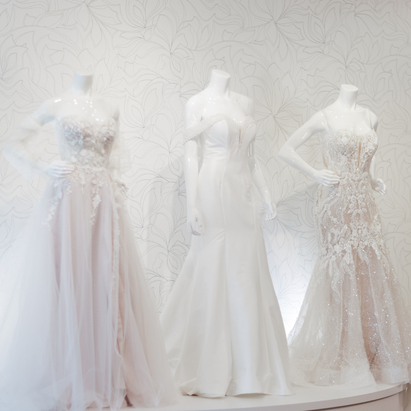 Designer Gown Display at Amelishan Bridal