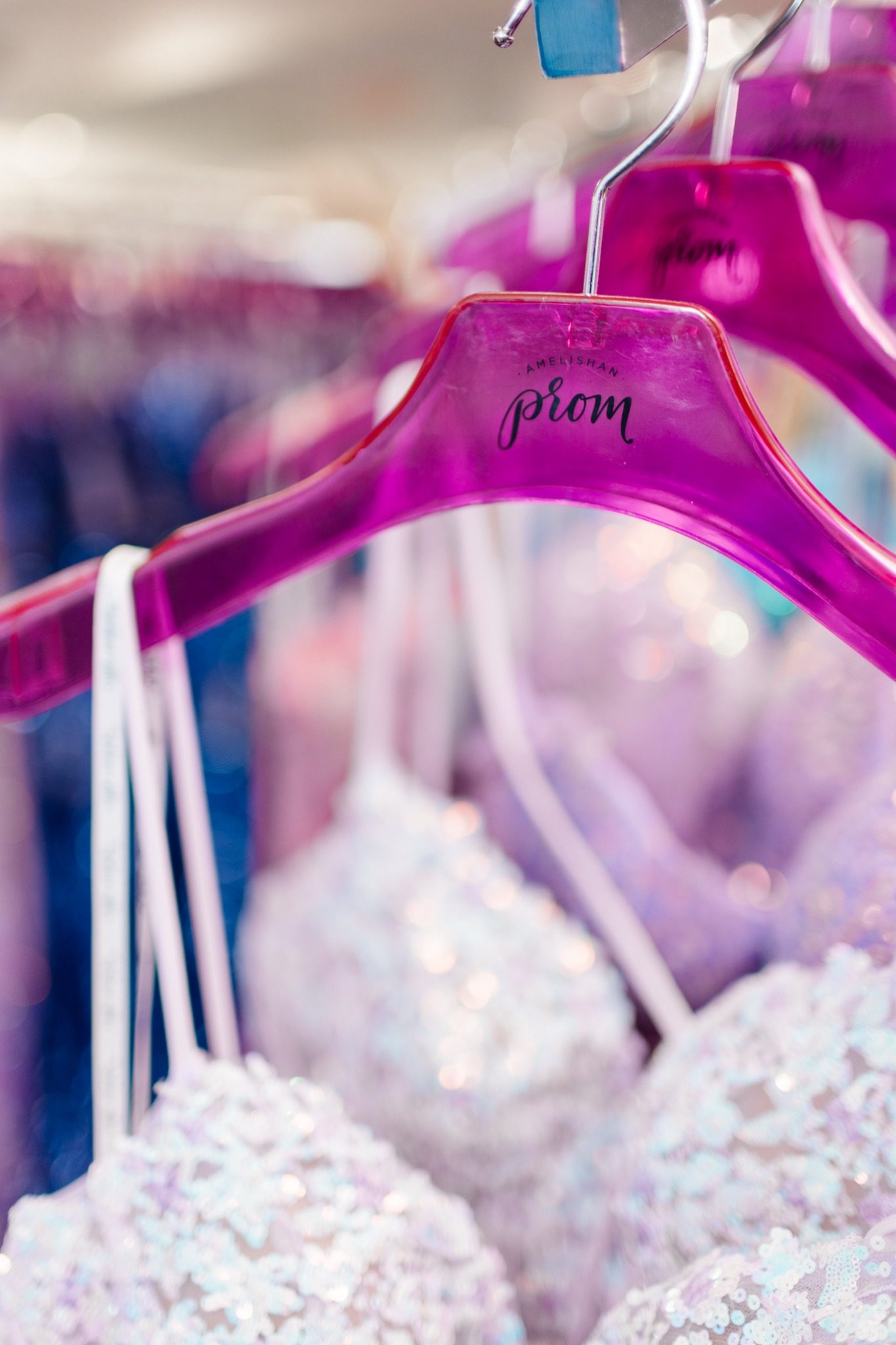 Amelishan Prom pink hanger and dress detail