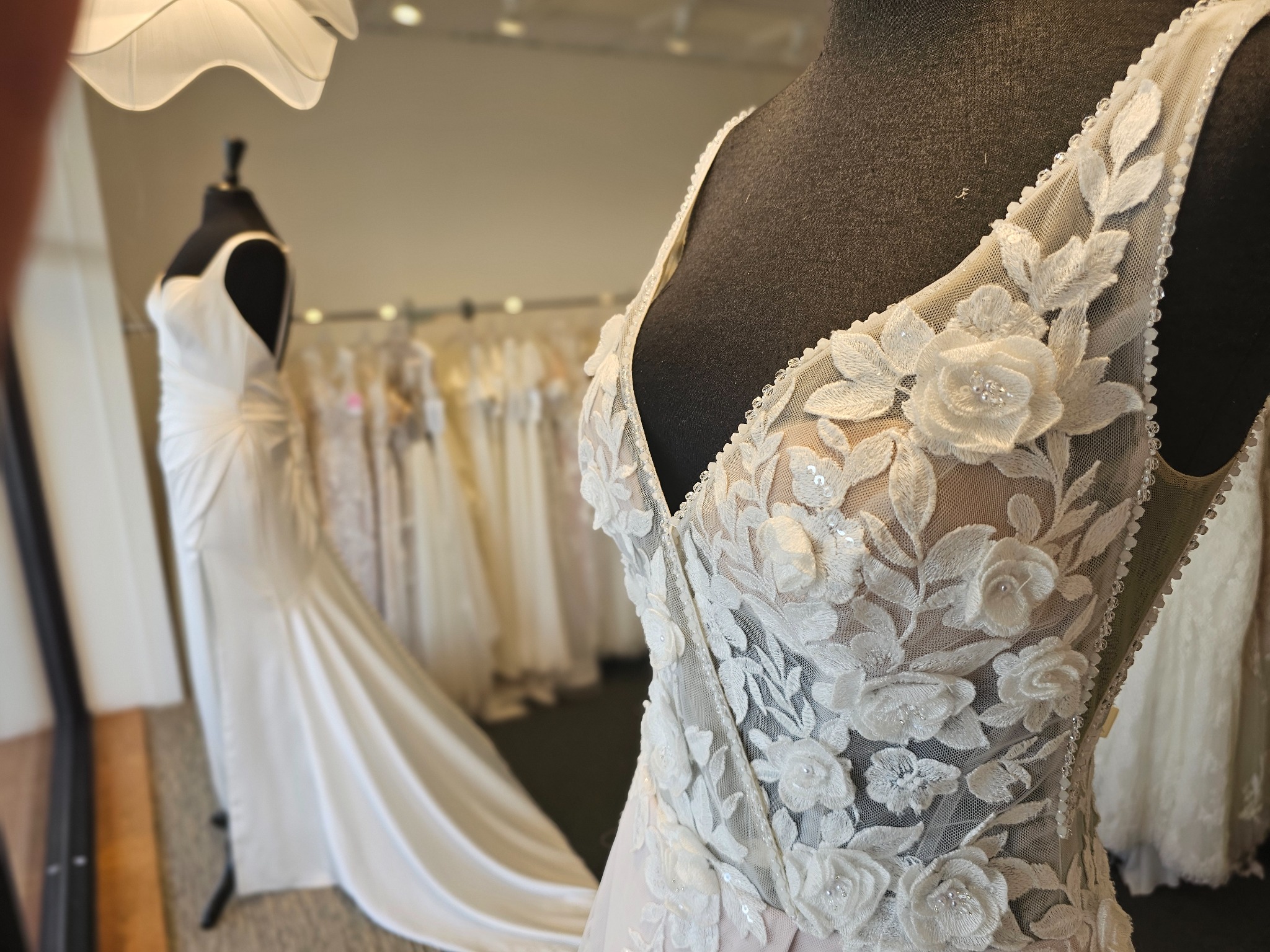 Wedding dress detail at Amelishan Bridal