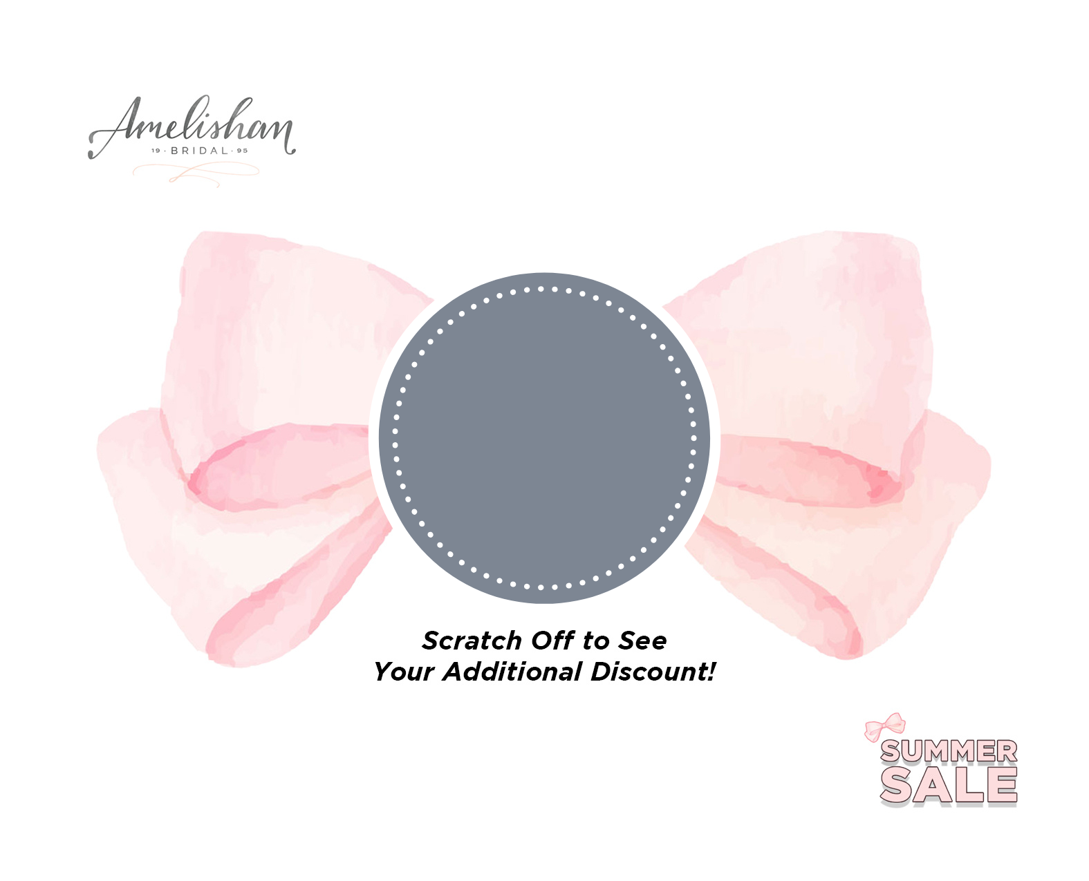 Amelishan Bridal Summer Sale scratch-off savings card